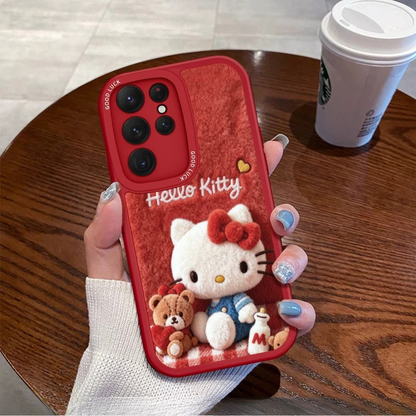 Sevimli Kedi Telefon Kılıfı – Kawaii Peluş Tasarım